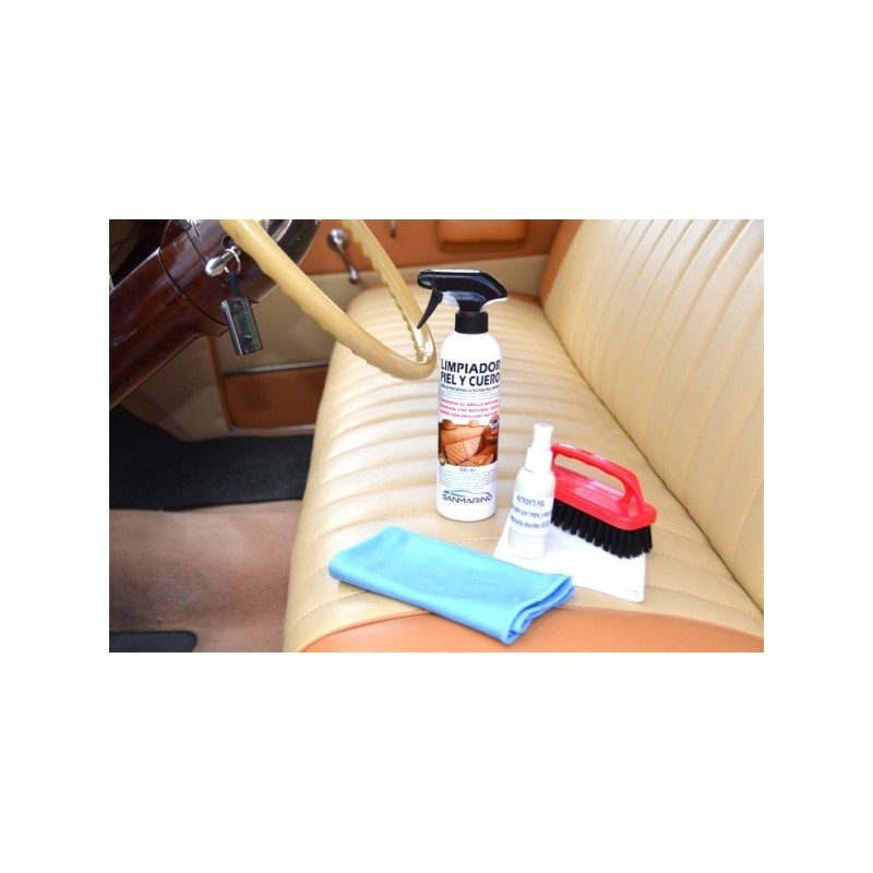 KIT LIMPIEZA TAPICERÍAS PIEL Y CUERO 500 ML.