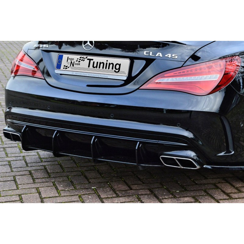 Street+ Heck Ansatz Diffusor Passend Für Mercedes CLA C117 AMG Line Fl Schwarz Hochglanz