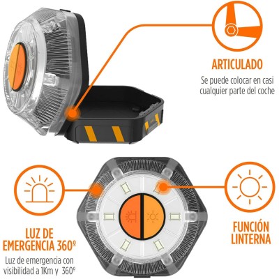 Luz Emergencia para coche o moto, señalización de peligro LED 16V