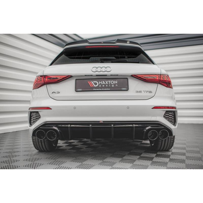 Difusor trasero para + Exhaust Ends Imitation Audi A3 S-Line Sportback 8Y