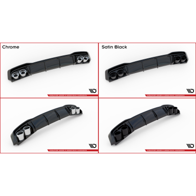 Difusor trasero para + Exhaust Ends Imitation Volkswagen Golf GTE / R-Line Mk8 / Mk8 Facelift