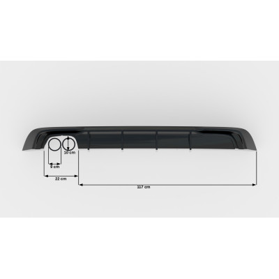 Difusor trasero para Audi A3 Sportback 8V Facelift (Version with double exhaust tip)