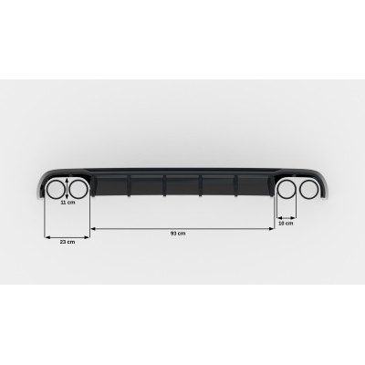 Difusor trasero para Audi A6 Sedan / Avant C7 (Version with dual exhausts on both sides)