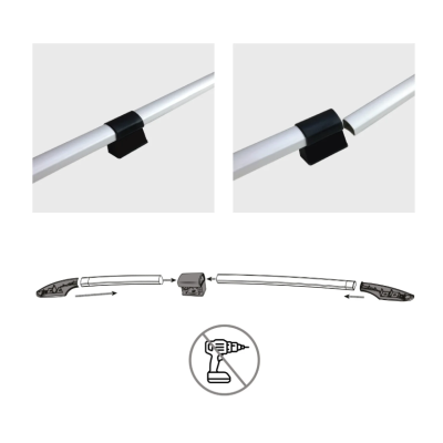 Barras de techo Aluminio Plateado para MERCEDES VITO, CLASE V W447 2014-2025