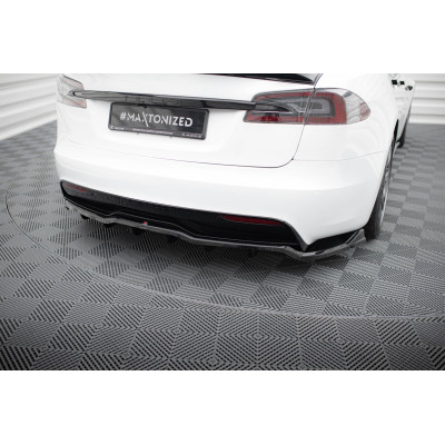 Splitter trasero para (with vertical bars)  Tesla Model S Plaid Mk1 Facelift
