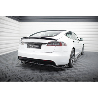 Splitter trasero para (with vertical bars)  Tesla Model S Plaid Mk1 Facelift