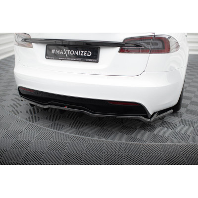 Splitter trasero para (with vertical bars)  Tesla Model S Plaid Mk1 Facelift