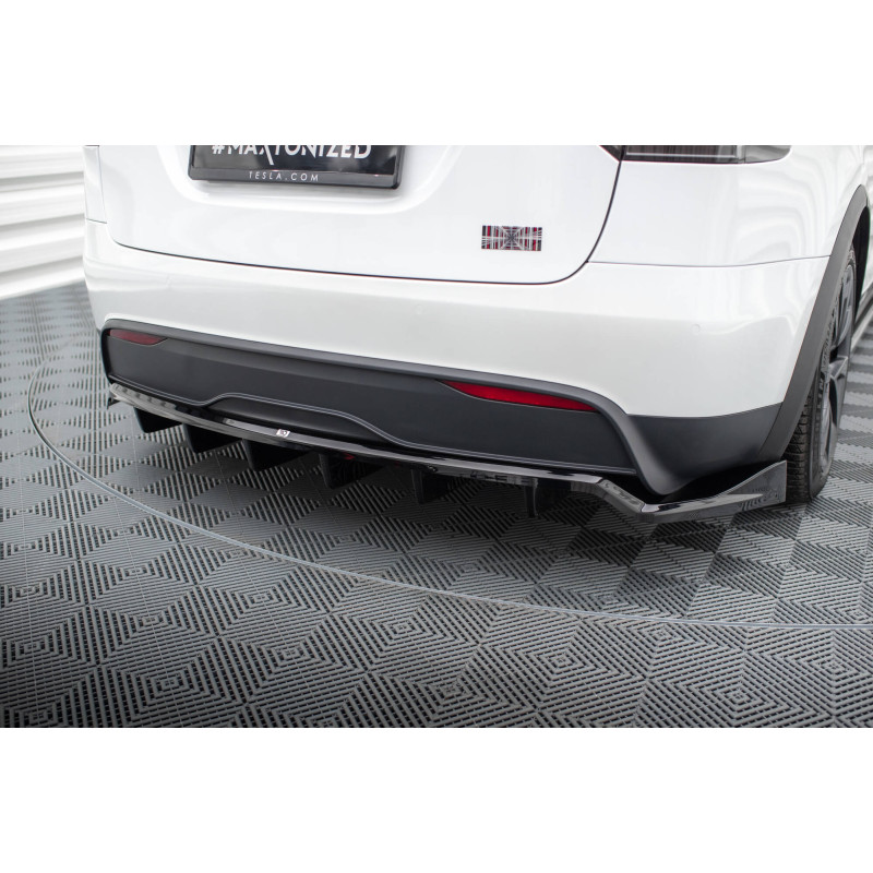 Splitter trasero para (with vertical bars) Tesla Model X Mk1 Facelift