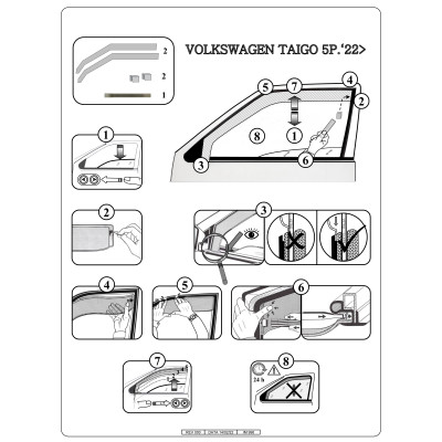 Deflectores Delanteros para VW TAIGO | 2022 en adelante, derivabrisas