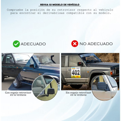 Deflectores Delanteros para NISSAN PATROL (Sin espejo retrovisor en la ventana) | 1987 - 1999 derivabrisas