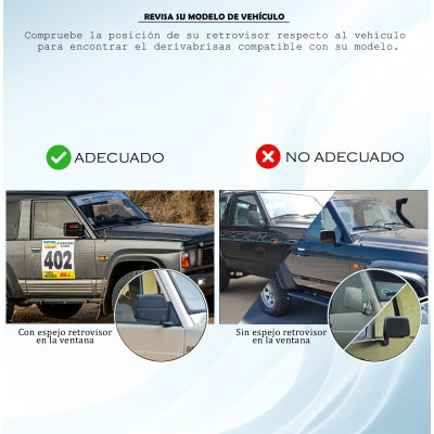 Deflectores Delanteros para NISSAN PATROL (con espejo retrovisor en la ventana) | Y60 | 1990 - 1997 derivabrisas