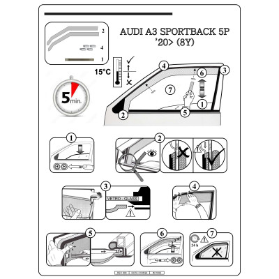 Deflectores de Aire para AUDI A3 Sportback (8Y) 2020 en adelante