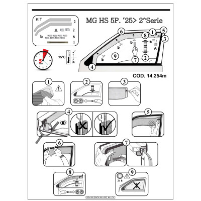 Deflectores de Aire para MG HS | 2025+ (2ª Gen) derivabrisas ahumados