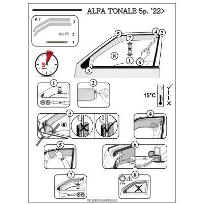 Deflectores de Aire para Alfa Romeo Tonale | 2022+ derivabrisas ahumados