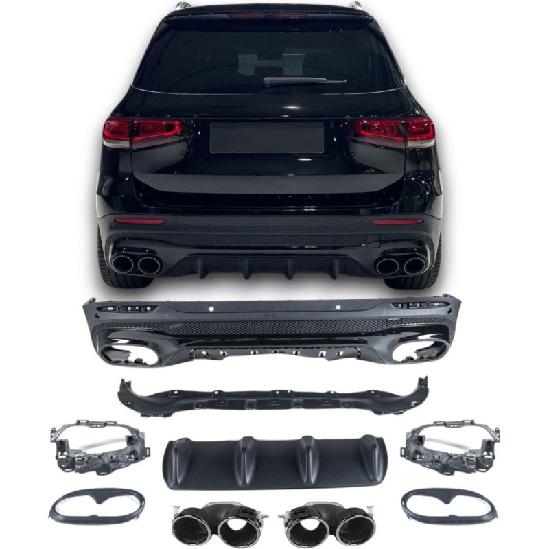 Difusor + Escapes Negro para Mercedes X247 Glb-Clase | 2019-2026