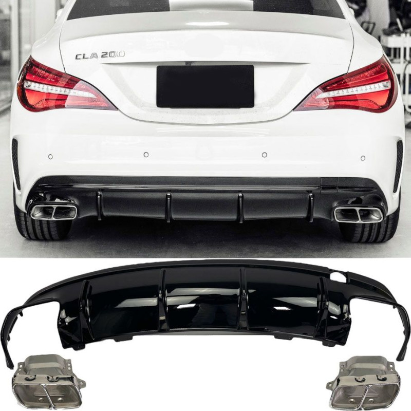 Difusor + Escapes (Cromo) para Mercedes CLA C117 X117 | 2013-2019