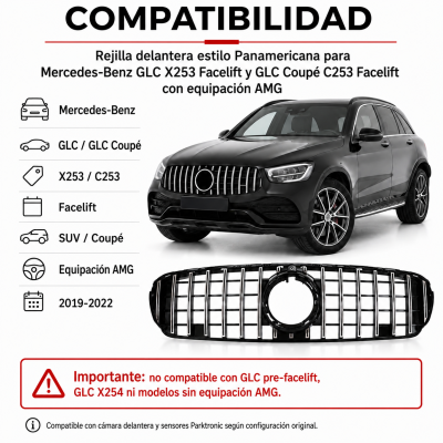 Parrilla para Mercedes GLC/GLC Coupé (Modelos AMG) | X253 | 2019-2022