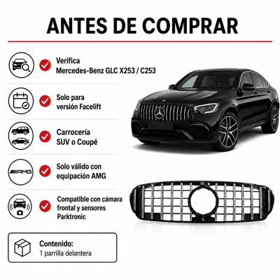 Parrilla para Mercedes GLC/GLC Coupé (Modelos AMG) | X253 | 2019-2022