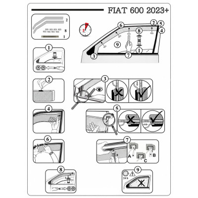 Deflectores de Aire para FIAT 600 (2024+) - derivabrisas