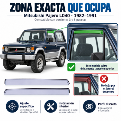 Deflectores Delanteros para MITSUBISHI PAJERO (1) 1982 - 1991 derivabrisas
