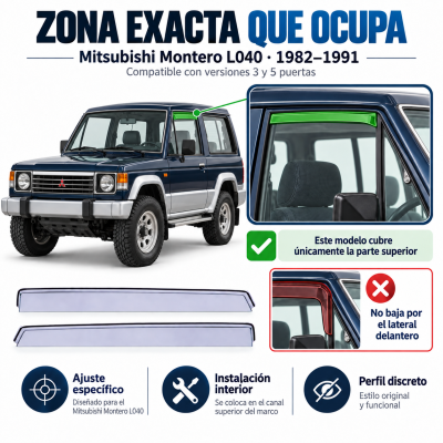 Deflectores de aire para MITSUBISHI MONTERO 1982-1991 - Derivabrisas delanteros